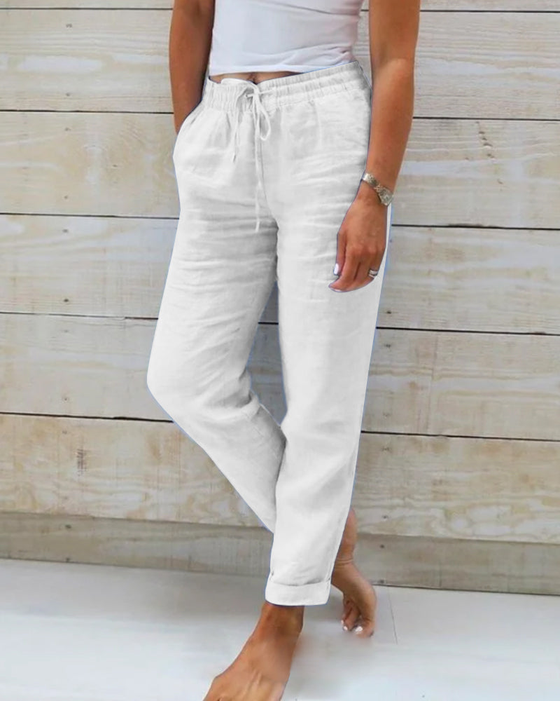 CM | Pantalones clásicos con cordón de ajuste