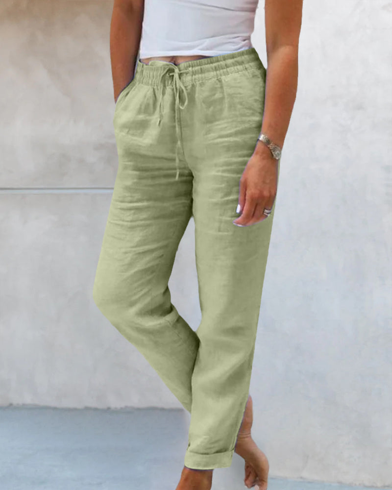 CM | Pantalones clásicos con cordón de ajuste