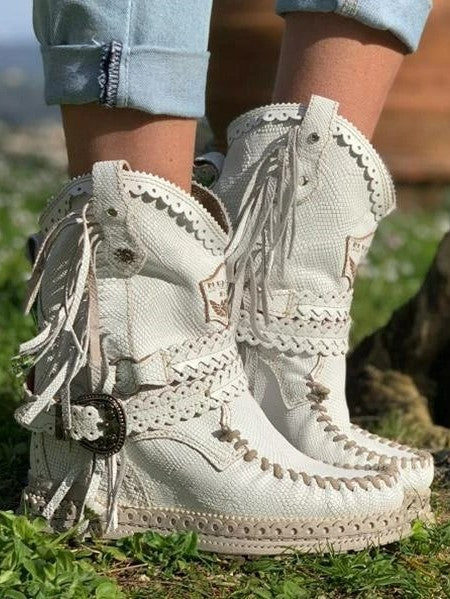 CM | Boho botas de flecos occidental