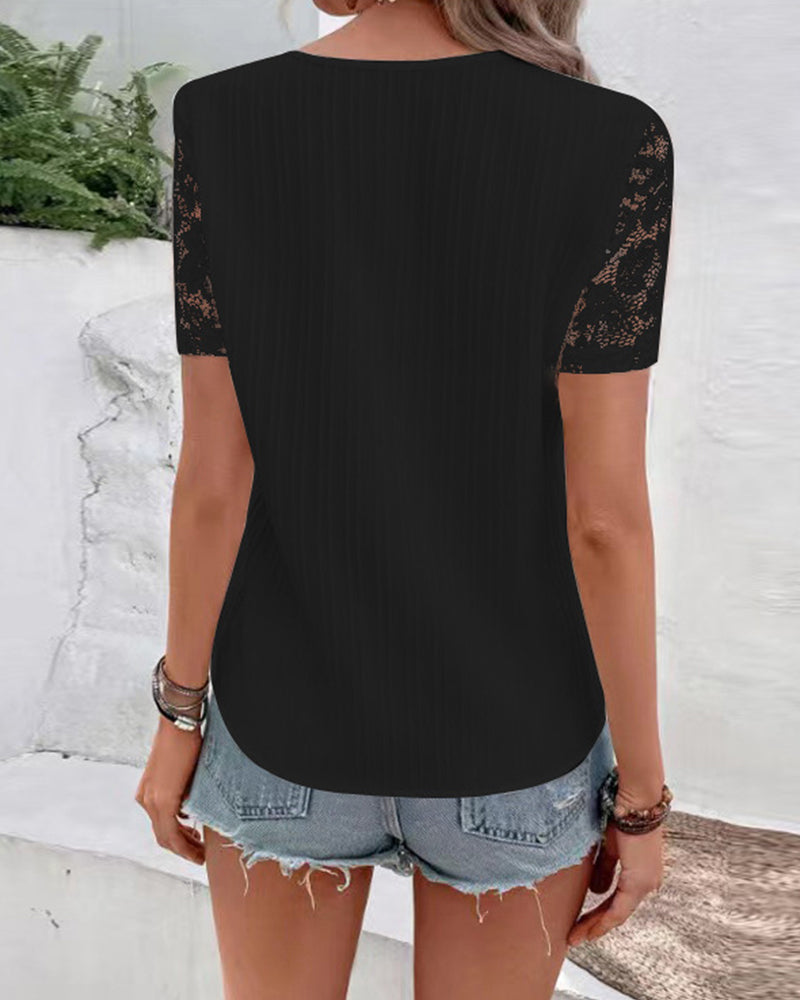 CM | Blusa de manga corta monocolor