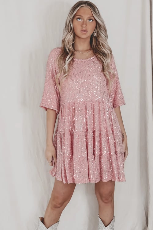 CM | Mini vestido de lentejuelas brillantes