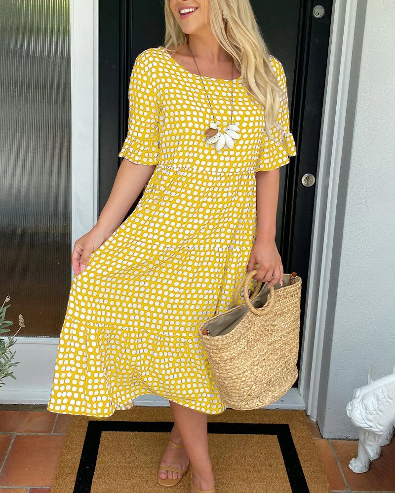 CM | Leslie | Vestido midi de lunares