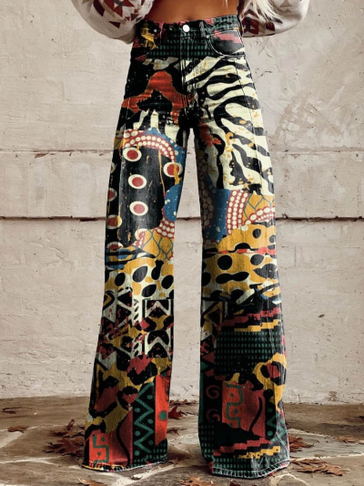 CM | Pantalones de cintura alta Artistic para mujer