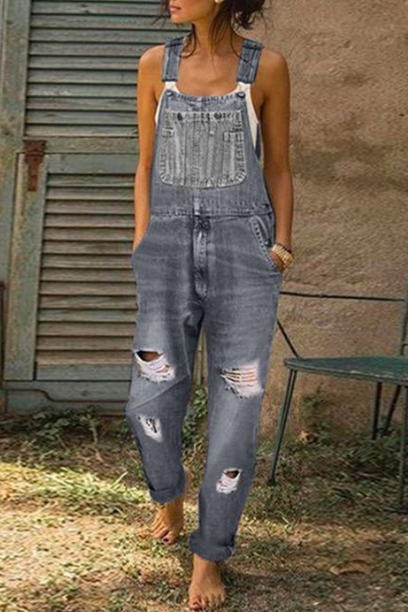 CM | Casual Solid Ripped Harlan Jumpsuits(3 colors)
