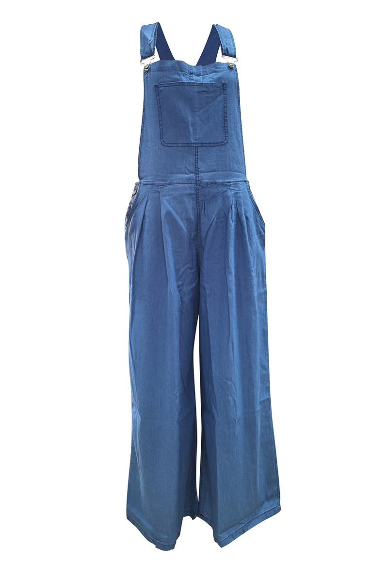 CM | Casual Sólido Bolso Plisado Sin Tirantes Monos (3 Colores)