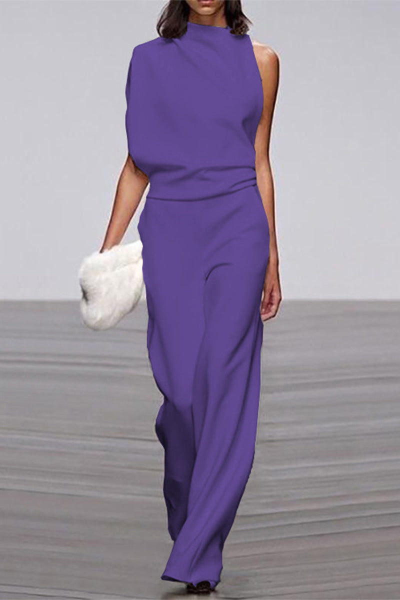 CM | Casual Solid Patchwork Half Turtleneck Boot Cut Jumpsuits (12 Colores)