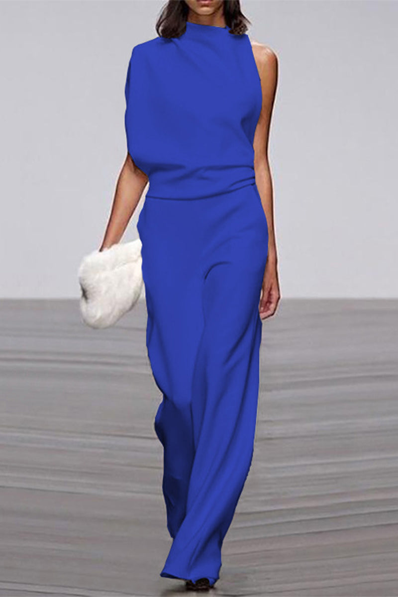 CM | Casual Solid Patchwork Half Turtleneck Boot Cut Jumpsuits (12 Colores)