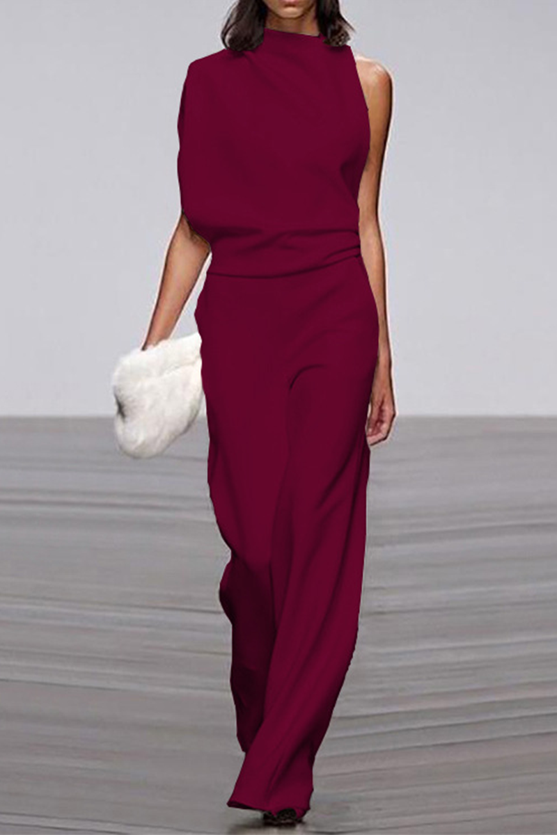 CM | Casual Solid Patchwork Half Turtleneck Boot Cut Jumpsuits (12 Colores)