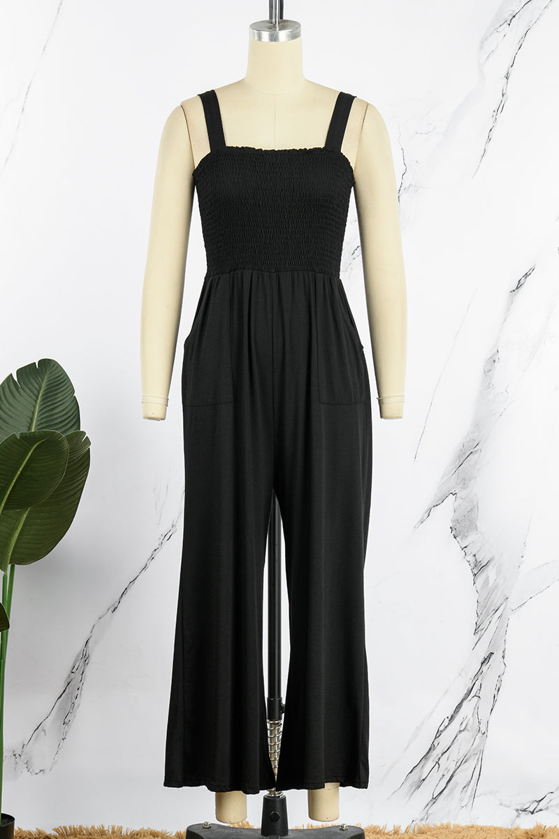 CM | Casual Solid Patchwork Square Collar Loose Jumpsuits (6 Colores)