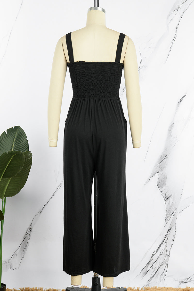 CM | Casual Solid Patchwork Square Collar Loose Jumpsuits (6 Colores)