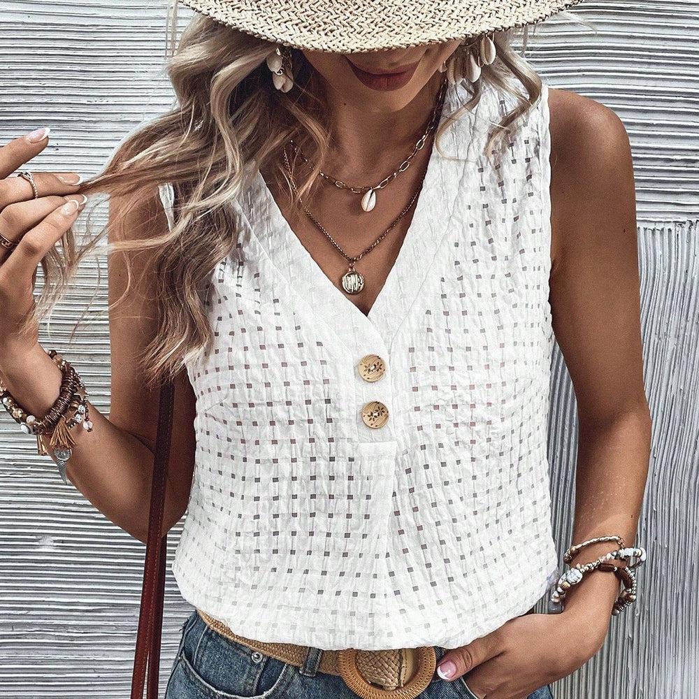 CM | Camiseta sin mangas monocromática blanca