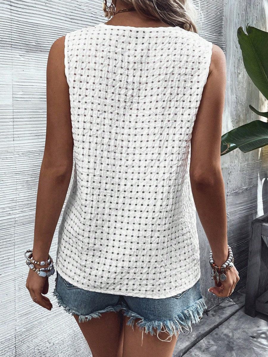 CM | Camiseta sin mangas monocromática blanca