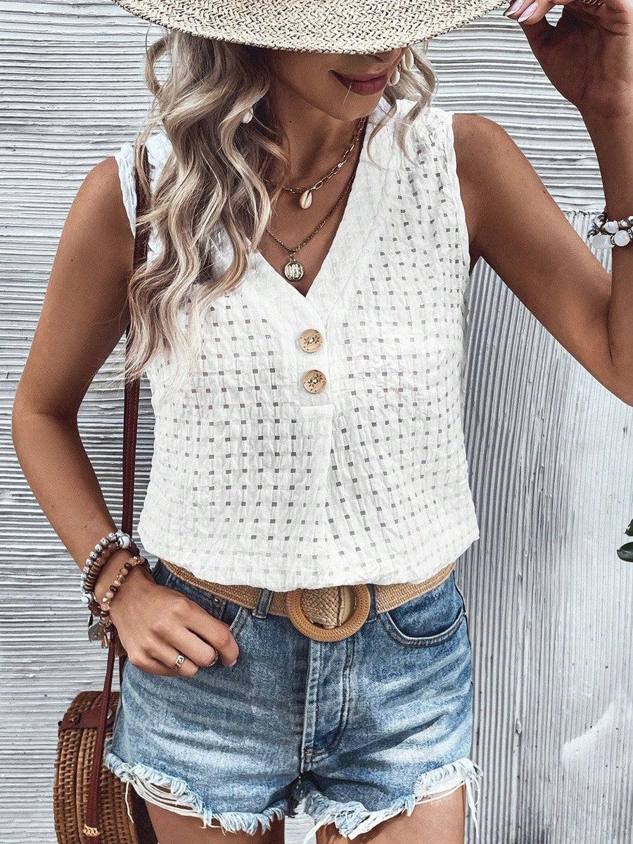 CM | Camiseta sin mangas monocromática blanca