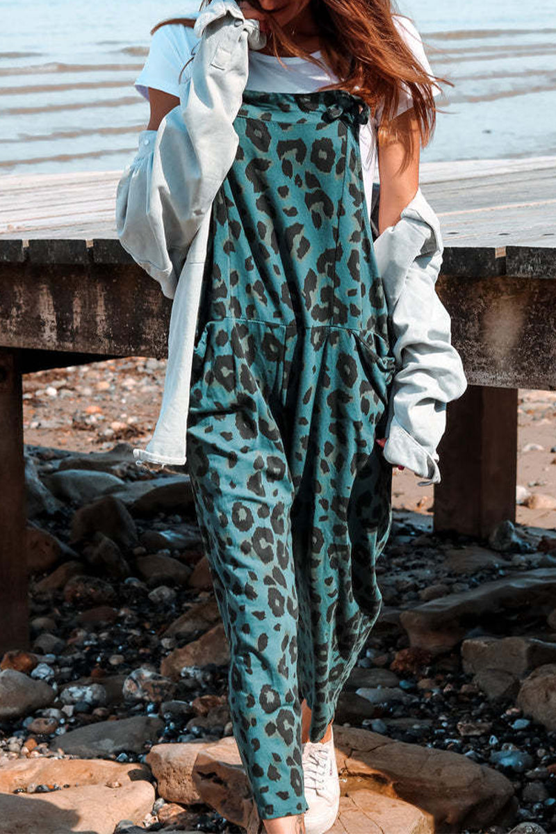 CM | Casual College Leopard Patchwork Loose Jumpsuits (5 Colores)