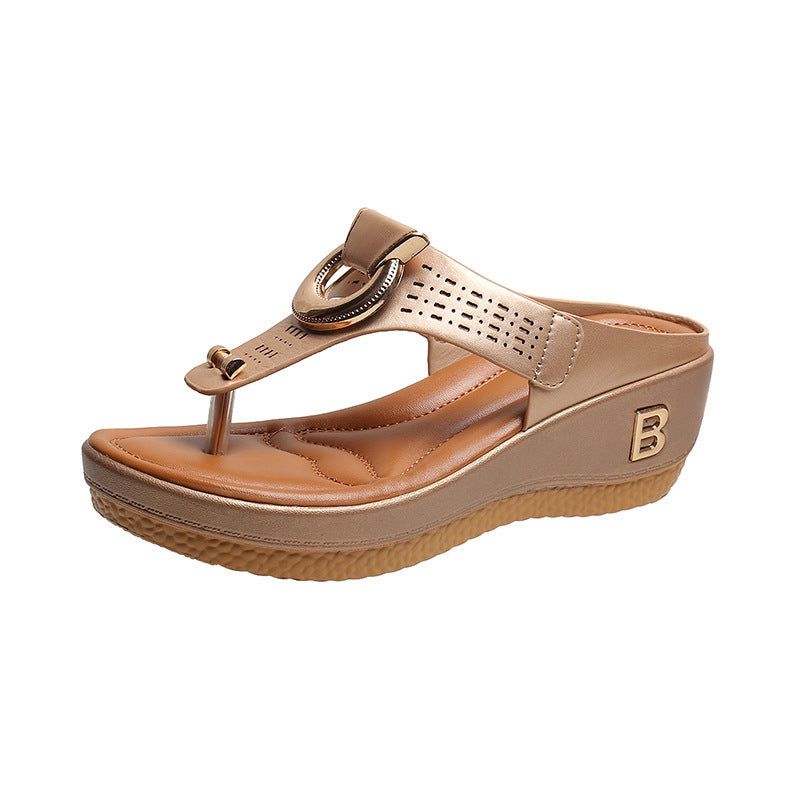 CM | - Sandalias con plataforma de piel