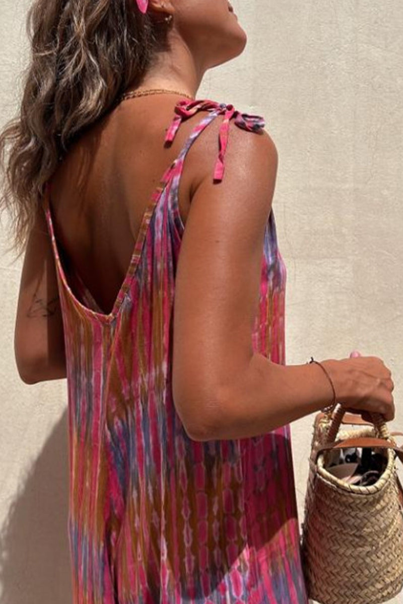 CM | Casual College Print Pocket V-Neck Loose Jumpsuits