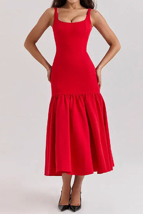 CM | Vestido midi con volantes