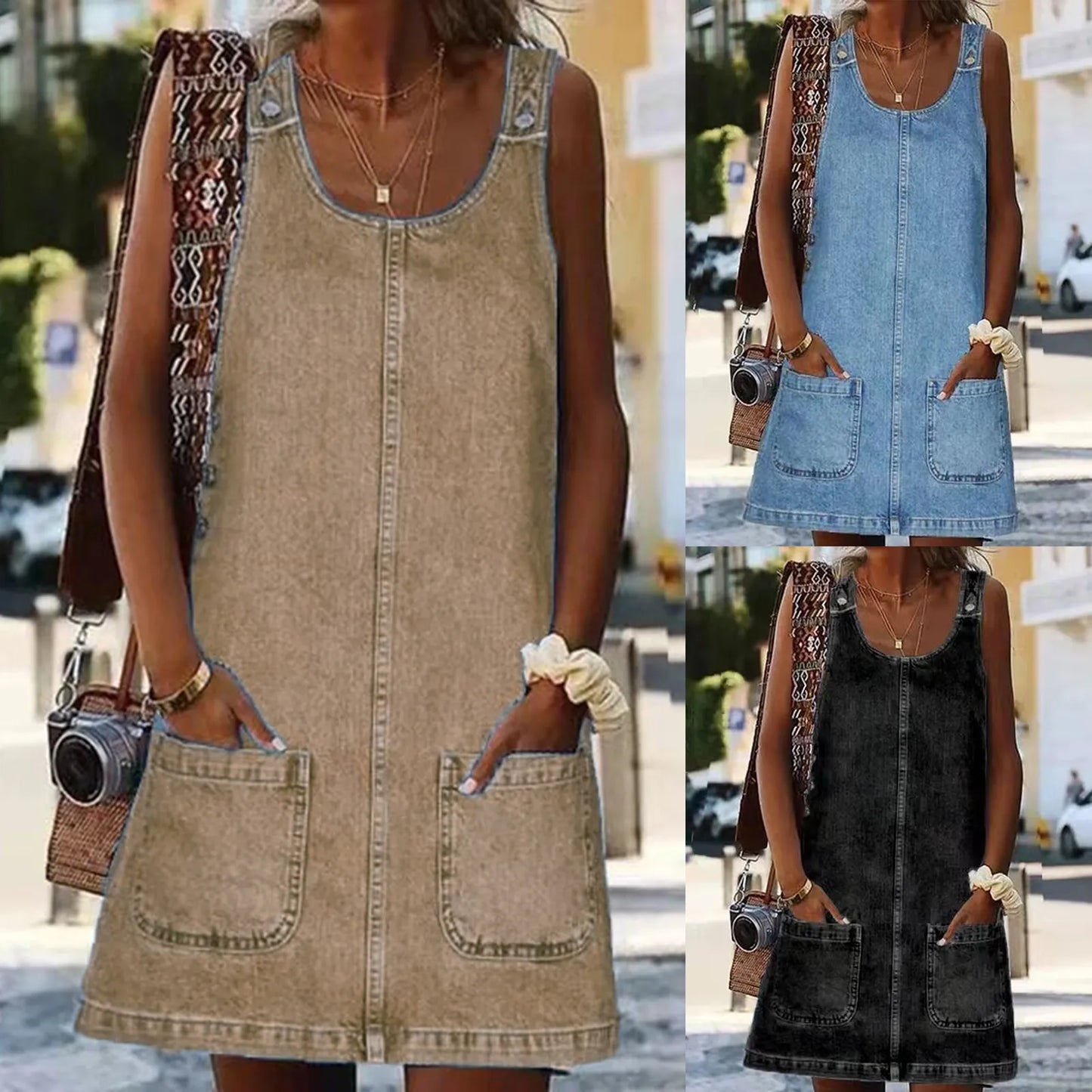CM | MINI VESTIDO SIN MANGAS.