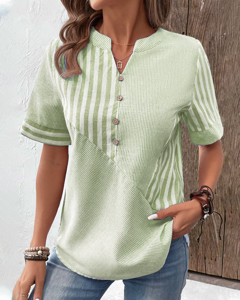 CM | Blusa a rayas algodón/poliéster camisa