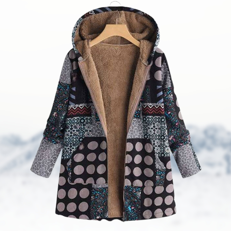 CM | Elegante y acogedor abrigo de invierno con estampado