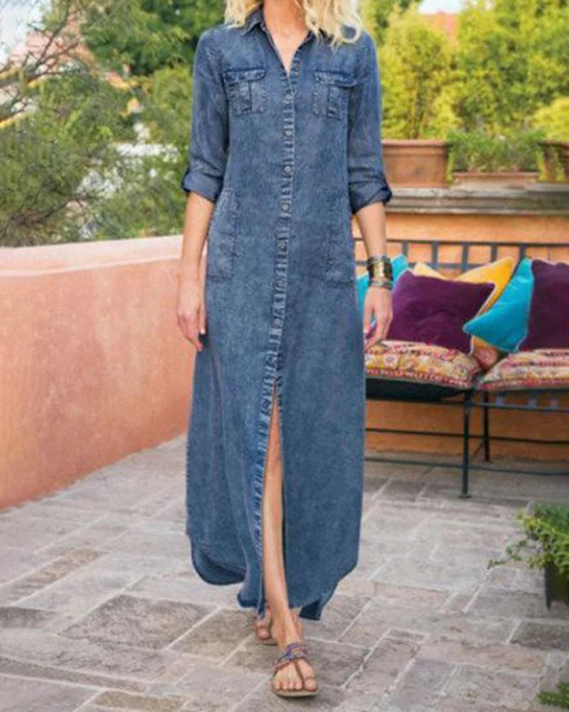 CM | maxivestido versátil de manga larga para ocasiones informales y elegantes