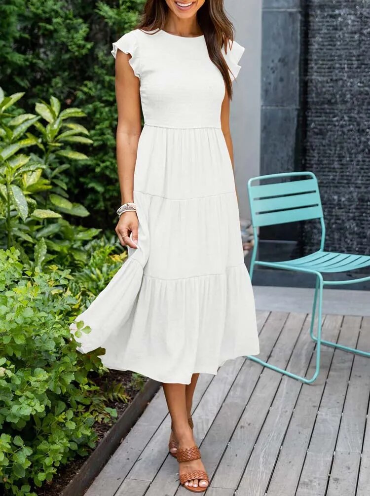CM | Vestido midi fluido y escalonado