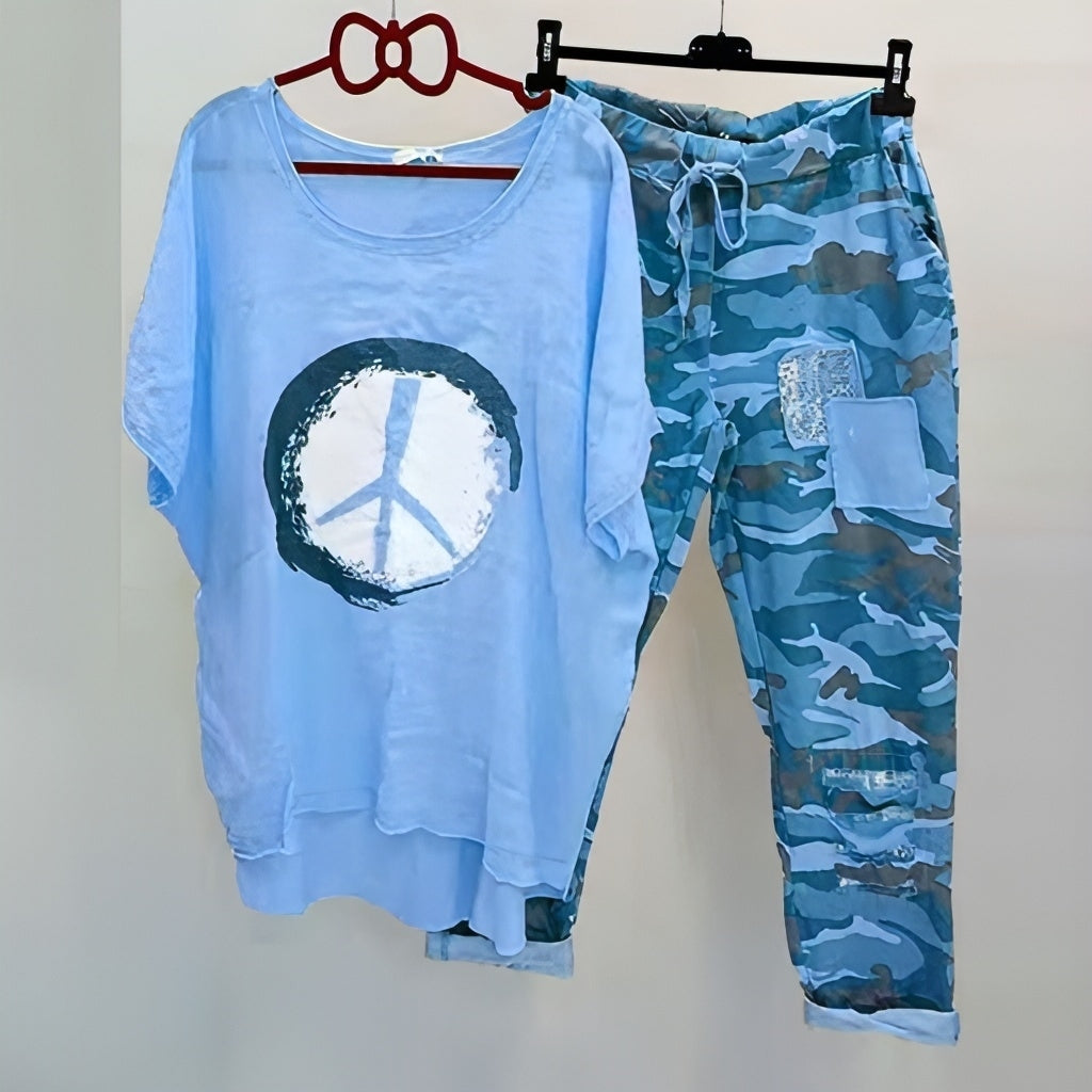 CM | Fresco y vaporoso conjunto de camisa y pantalón