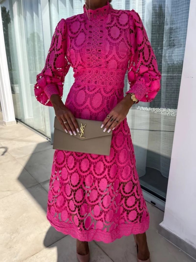 CM | Elegante vestido midi de encaje francés