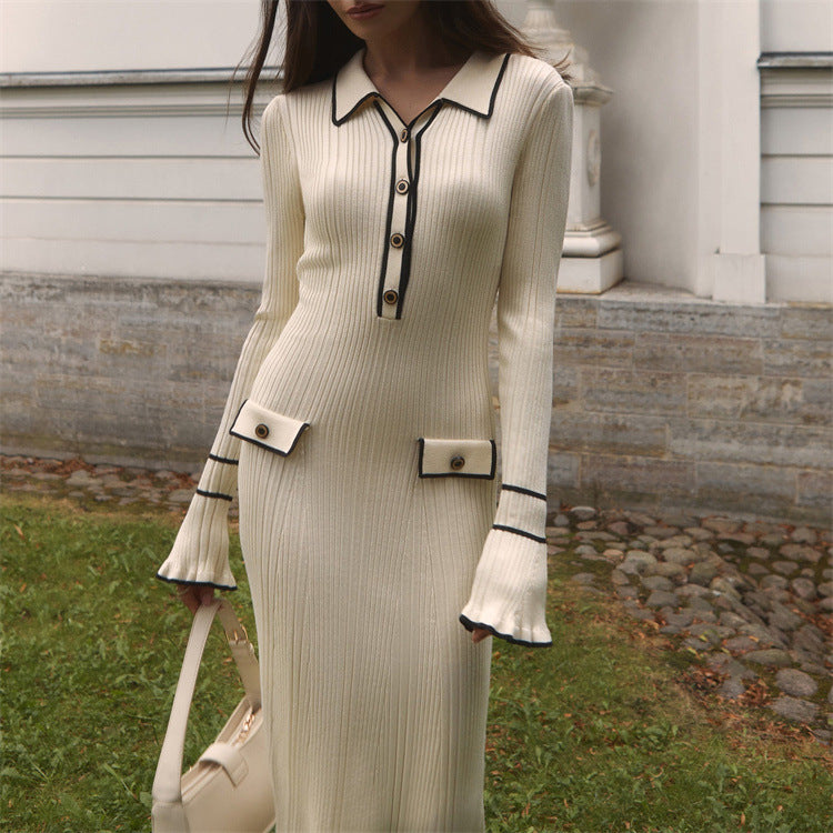CM | Vestido largo de punto elástico