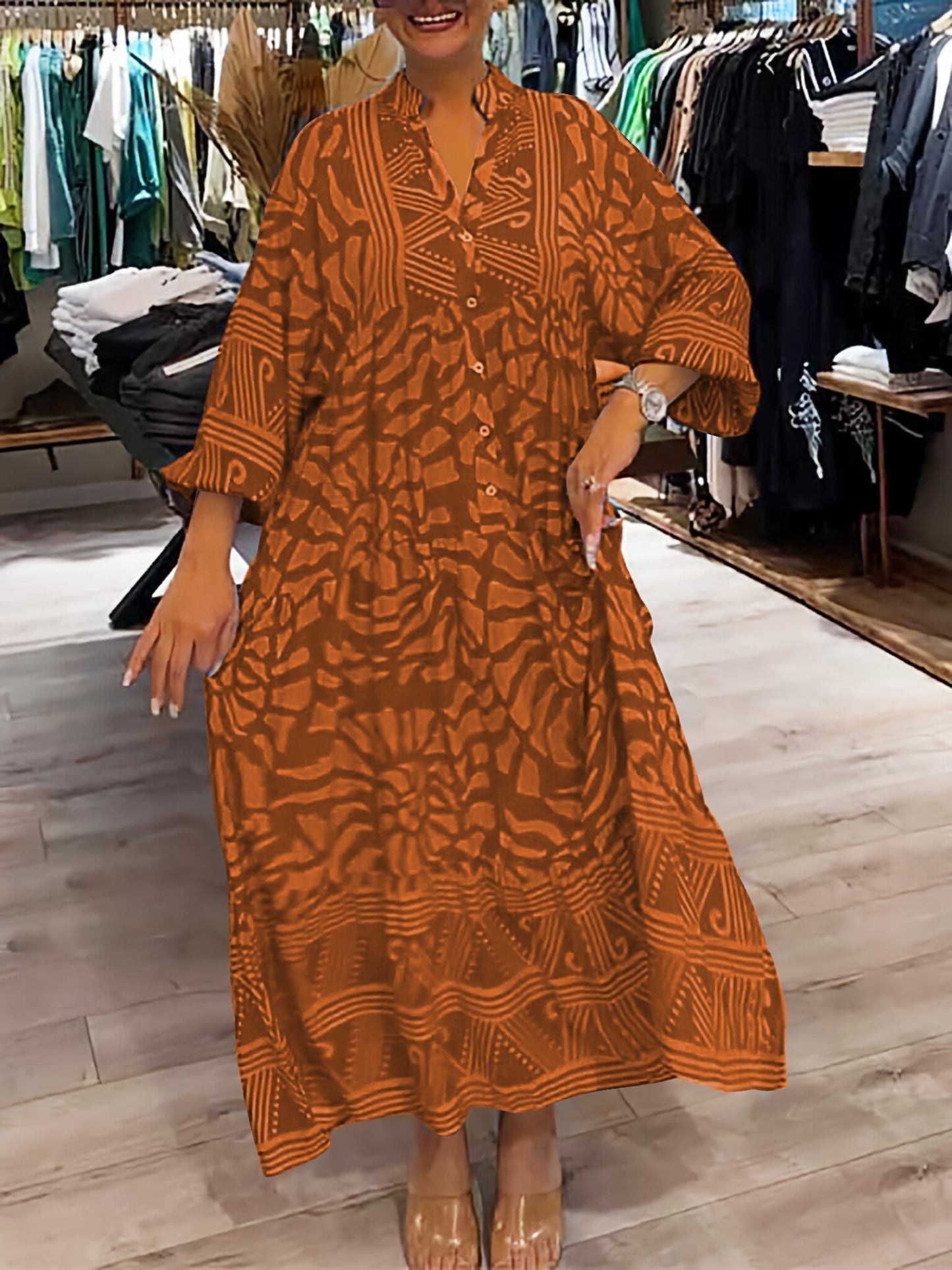 CM | Vestido midi sin esfuerzo con escote en V