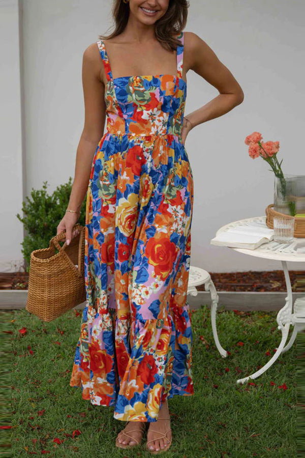 CM | Style Lover Escote cuadrado Tirantes ajustables Maxivestido floral