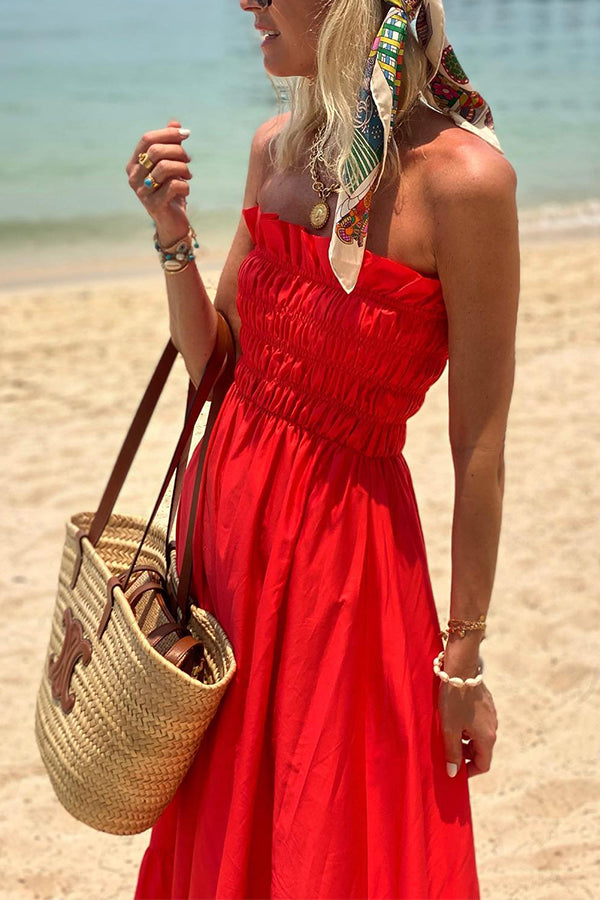 CM | Passionate Beach Vestido Largo Plisado Bandeau Resort