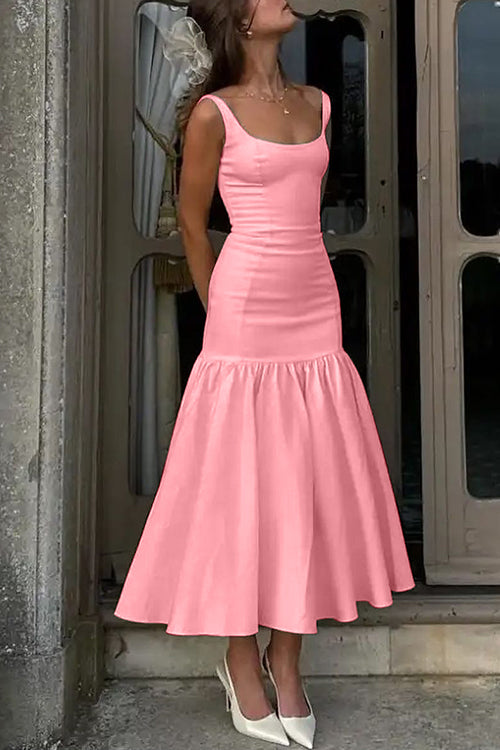 CM | Vestido midi con volantes