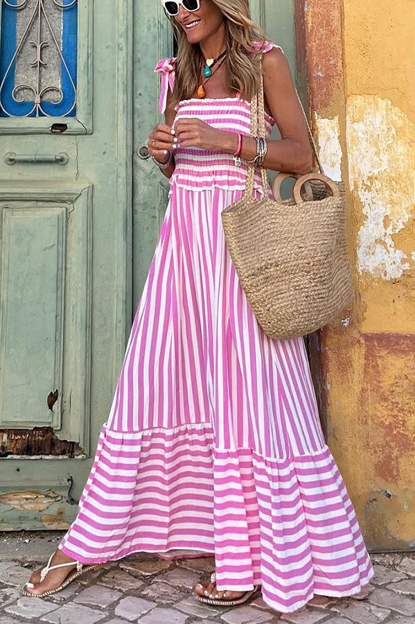 CM | What A Dream Maxivestido de rayas con smoking