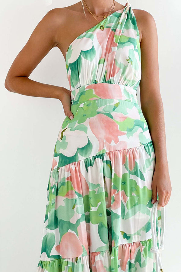 CM | Vestido midi sin mangas, de largo medio y hombros descubiertos