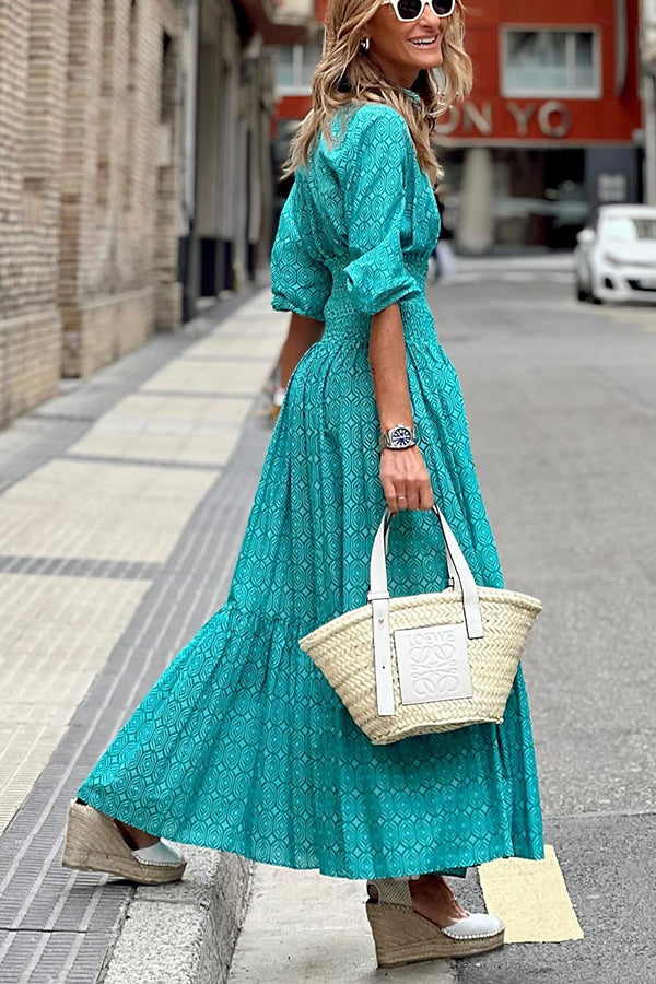 CM | Special Treat Vestido maxi estampado con cintura elástica