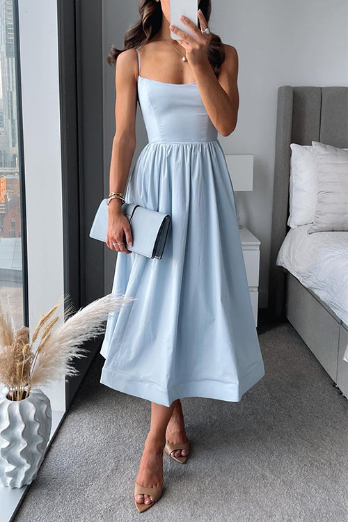 CM | Giselle™ Vestido midi con tirantes y línea A