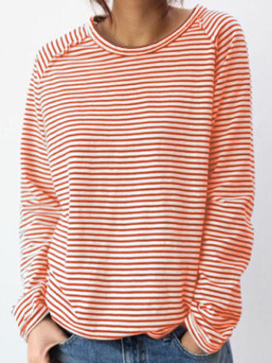 CM Blusa básica de algodón blanco y negro de manga larga