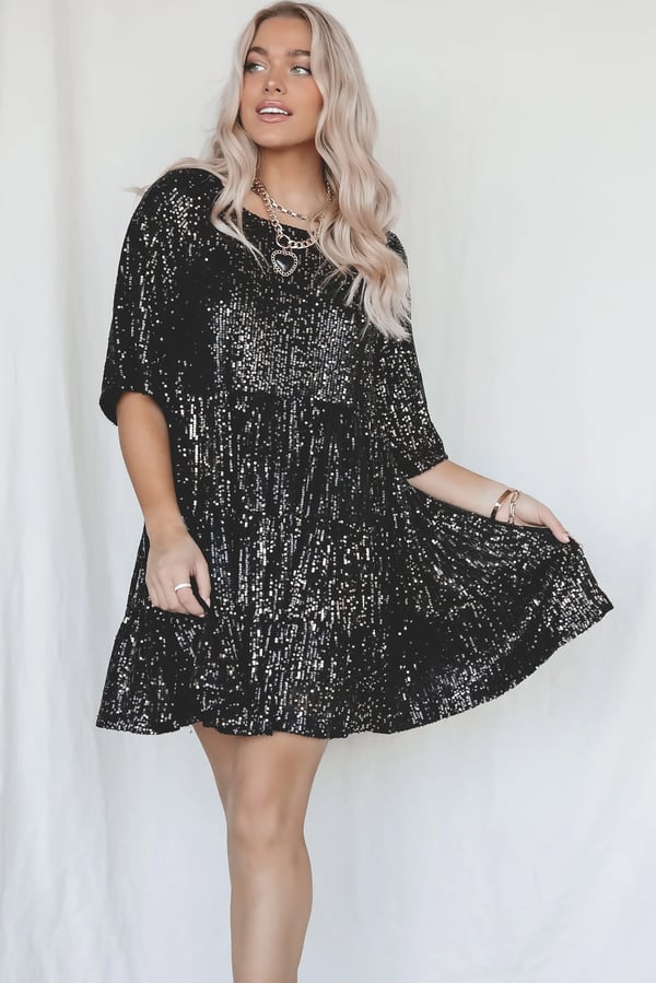 CM | Mini vestido de lentejuelas brillantes