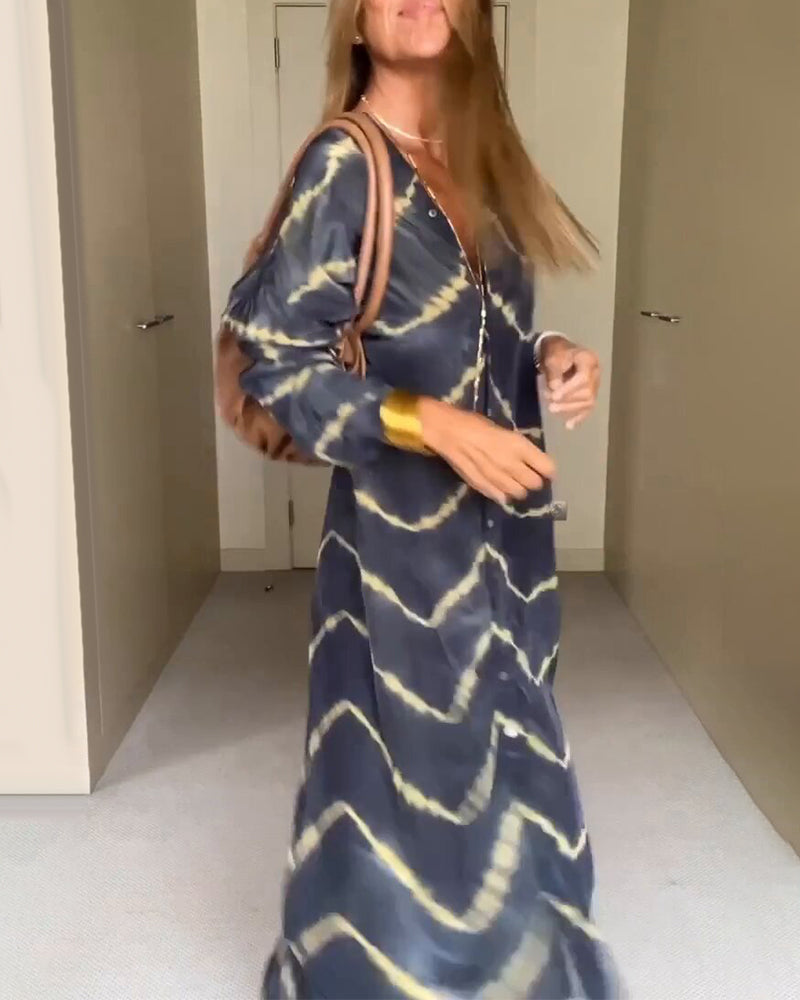 CM | Vestido maxi suelto con cuello en V