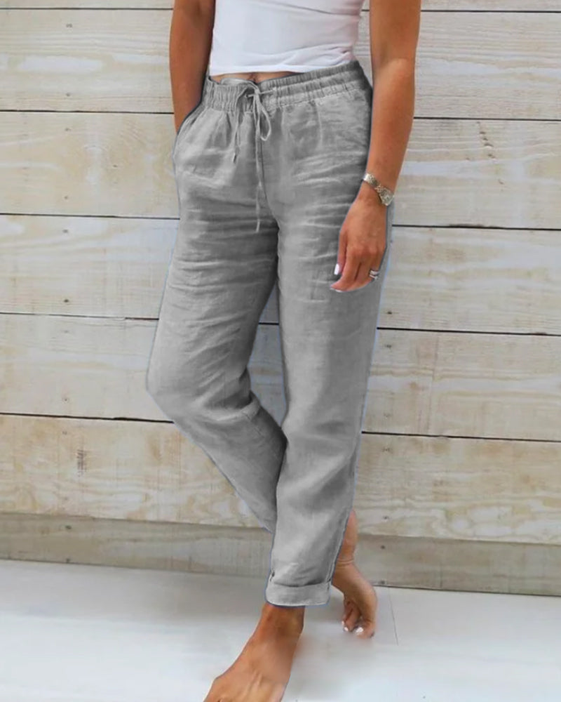 CM | Pantalones clásicos con cordón de ajuste