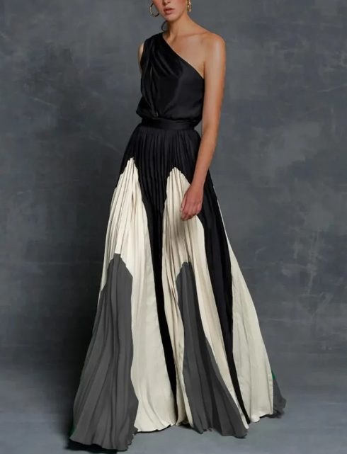 CM | maxi vestido de señora de un hombro