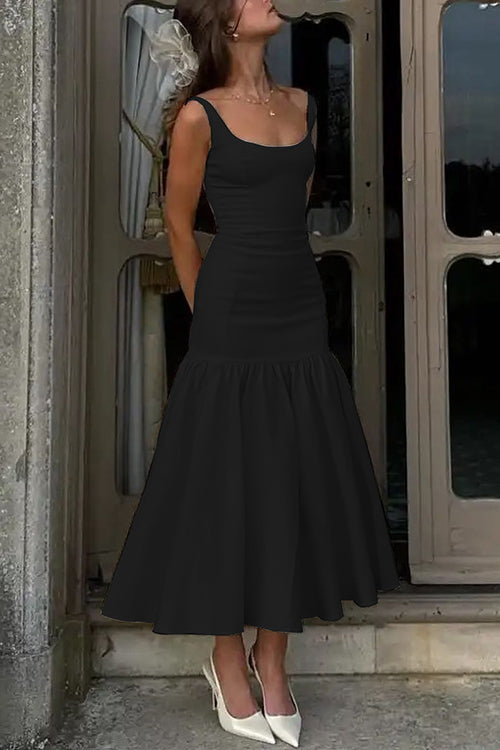 CM | Vestido midi con volantes