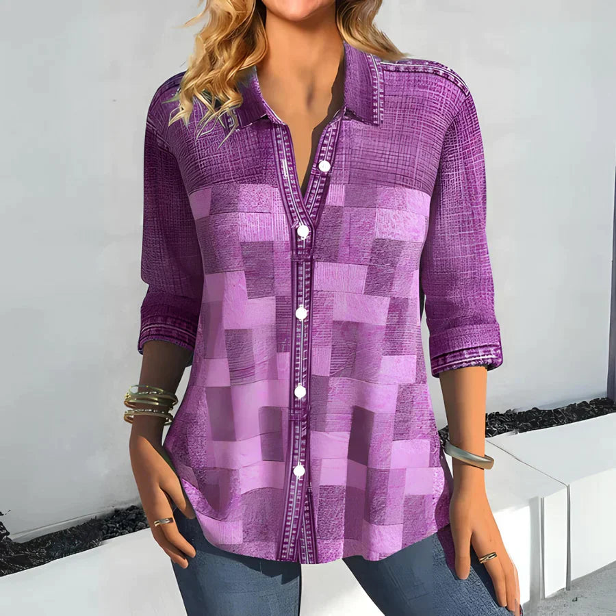 CM | Blusa casual a cuadros