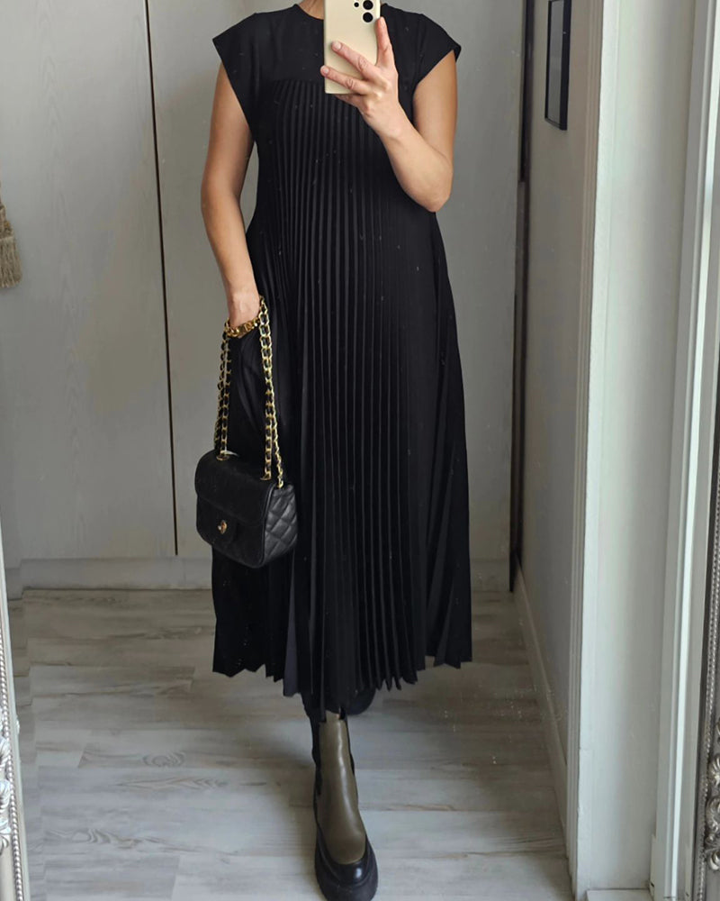 CM | Elegante maxi vestido plisado