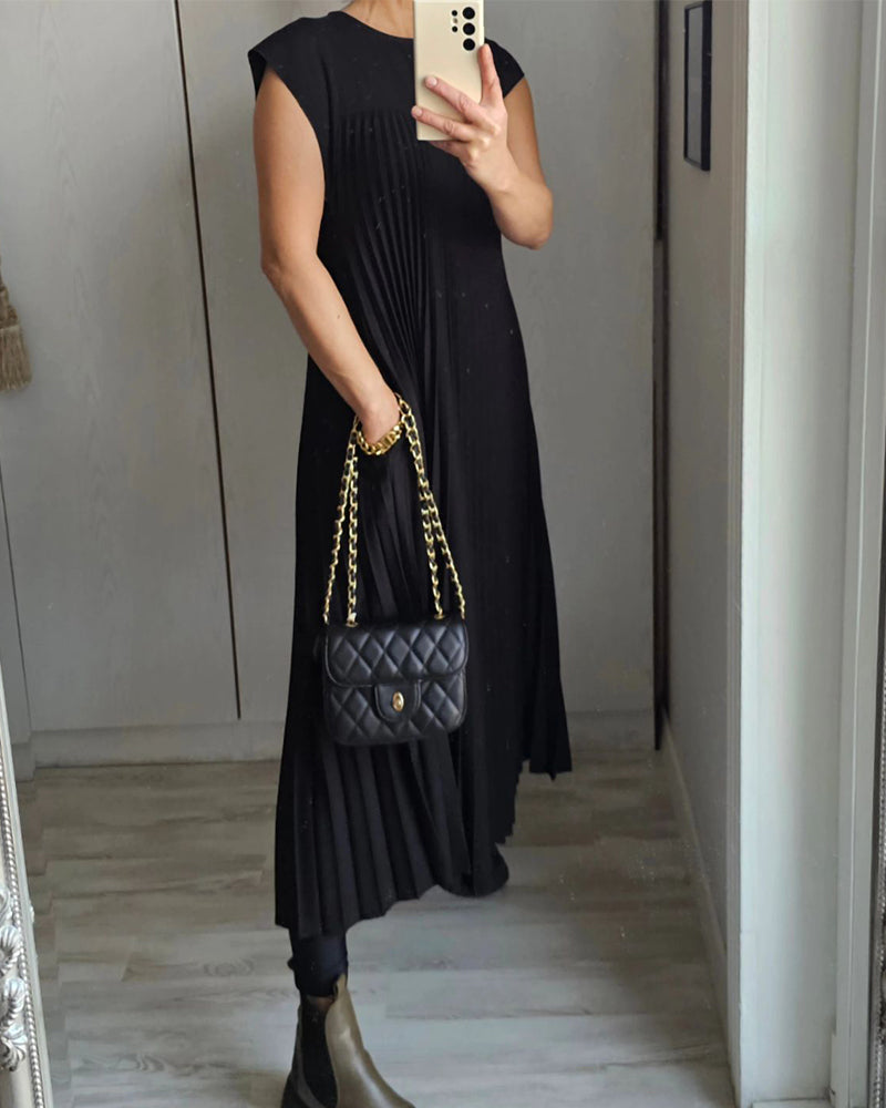 CM | Elegante maxi vestido plisado