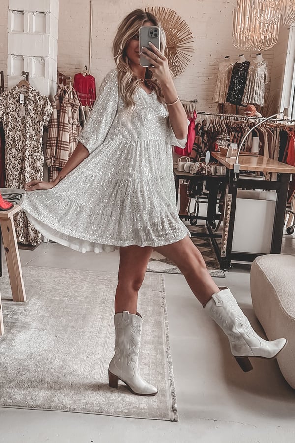 CM | Mini vestido de lentejuelas brillantes