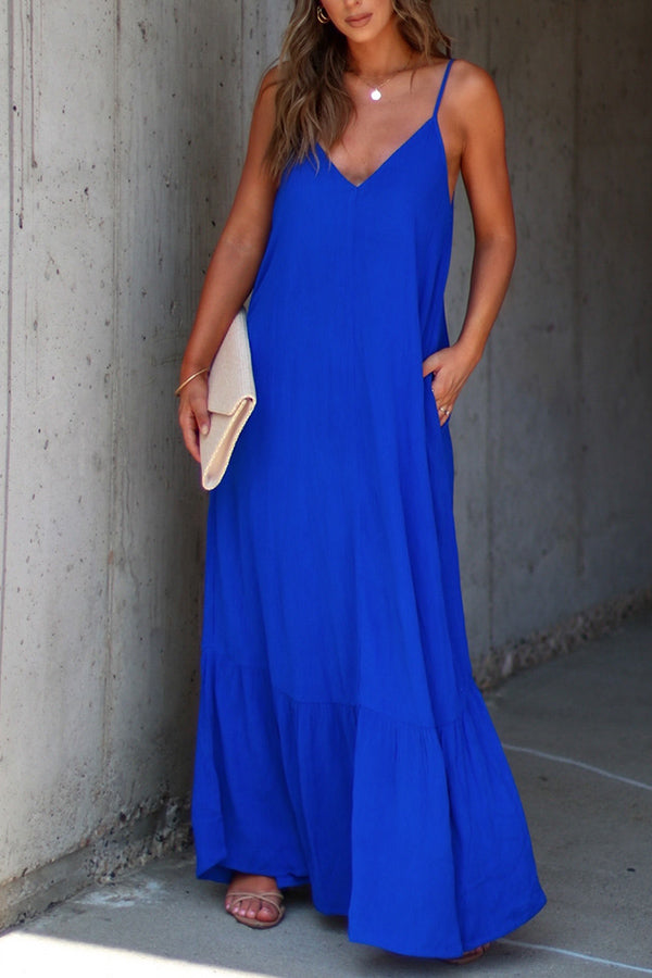 CM | KIMONIE Maxivestido monocolor con bolsillo