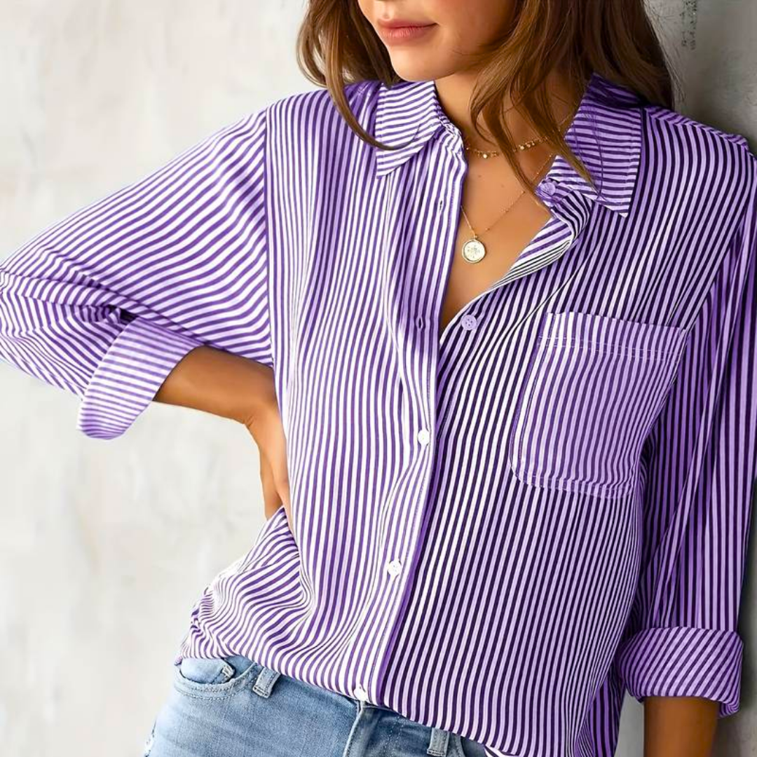 CM | blusa casual a rayas para mujer