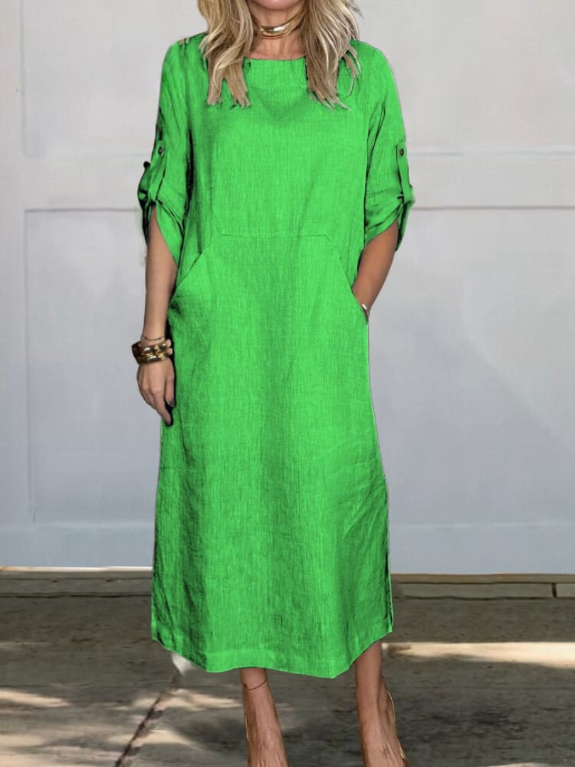 CM | Elegante vestido midi con bolsillos